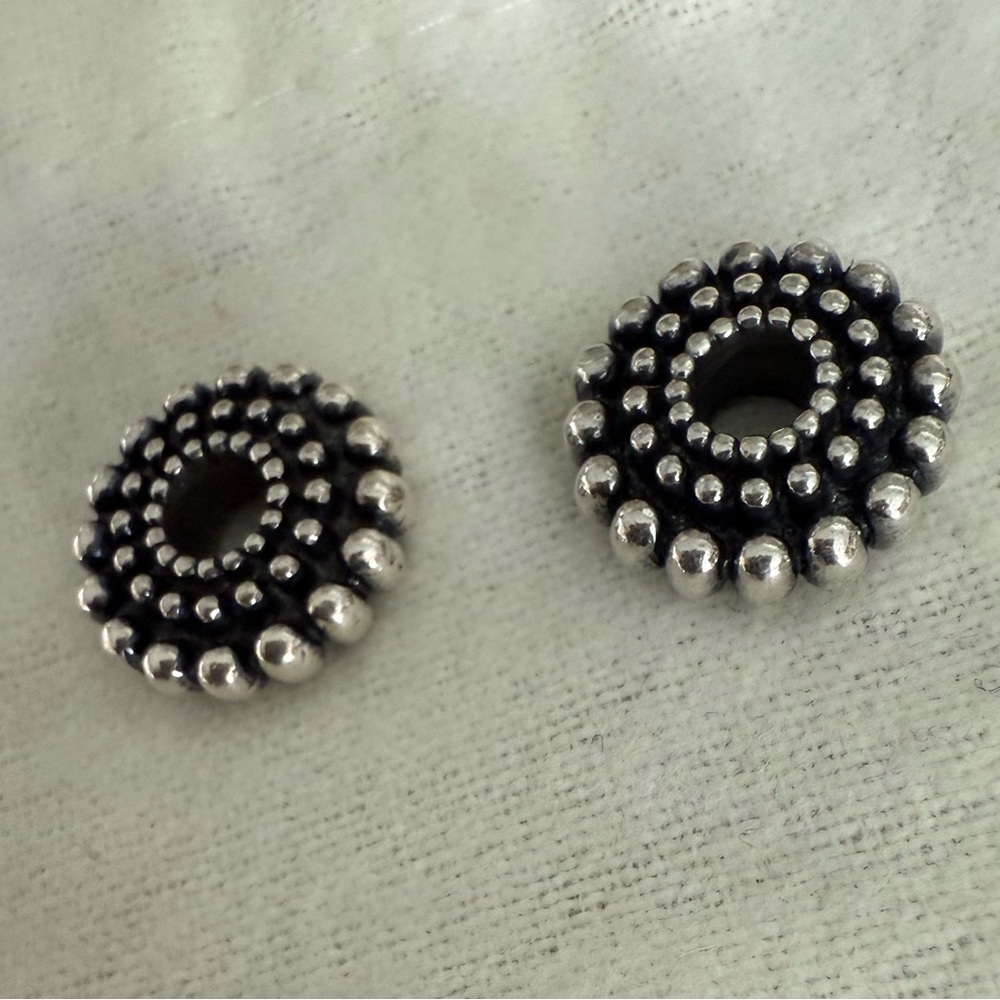 Authentic Trollbeads Silver Textured Charm (includes both charms)